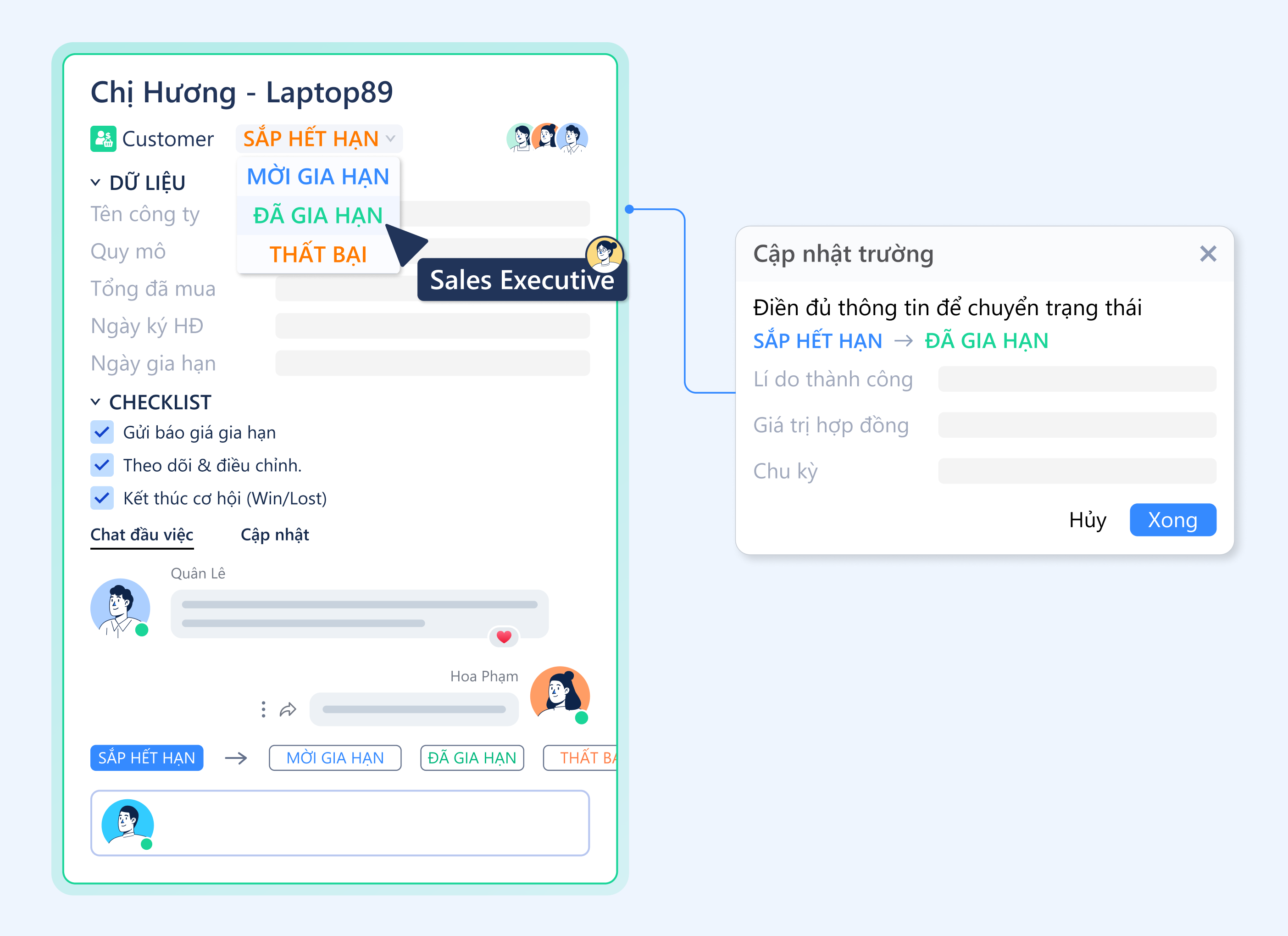 Sử dụng trường dữ liệu